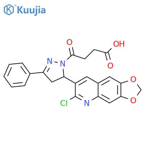 4-(5-{6-chloro-2H-1,3dioxolo4,5-gquinolin-7-yl}-3-phenyl-4,5-dihydro-1H-pyrazol-1-yl)-4-oxobutanoic acid structure