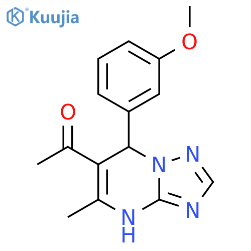 1-7-(3-methoxyphenyl)-5-methyl-4H,7H-1,2,4triazolo1,5-apyrimidin-6-ylethan-1-one structure