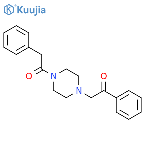 Piperazine, 1-(2-oxo-2-phenylethyl)-4-(phenylacetyl)- structure