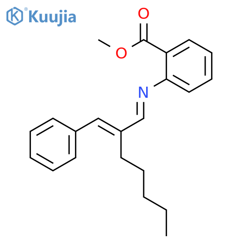 Benzoic acid,2-[[2-(phenylmethylene)heptylidene]amino]-, methyl ester structure