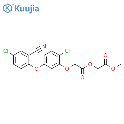 Propanoic acid, 2-[2-chloro-5-(4-chloro-2-cyanophenoxy)phenoxy]-,2-methoxy-2-oxoethyl ester structure