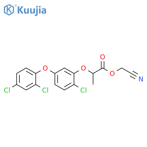 Propanoic acid, 2-[2-chloro-5-(2,4-dichlorophenoxy)phenoxy]-, cyanomethyl ester structure