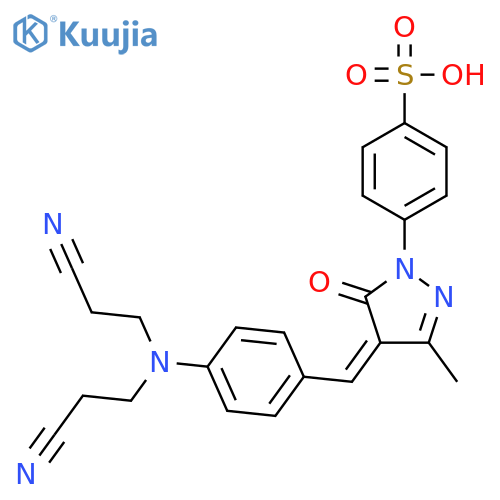 4-[4-[[4-[bis(2-cyanoethyl)amino]phenyl]methylene]-4,5-dihydro-3-methyl-5-oxo-1H-pyrazol-1-yl]benzenesulphonic acid structure
