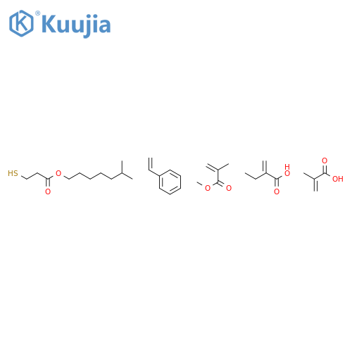 2-Propenoic acid, 2-methyl-, telomer with ethenylbenzene, ethyl 2-propenoate, isooctyl 3-mercaptopropanoate and methyl 2-methyl-2-propenoate structure
