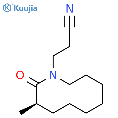1(2H)-AZECINEPROPANENITRILE, OCTAHYDRO-3-METHYL-2-OXO-, (3R)- structure