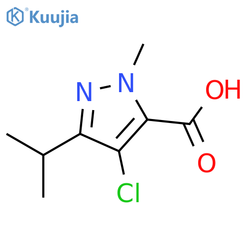 1H-PYRAZOLE-5-CARBOXYLIC ACID, 4-CHLORO-1-METHYL-3-(1-METHYLETHYL)- structure