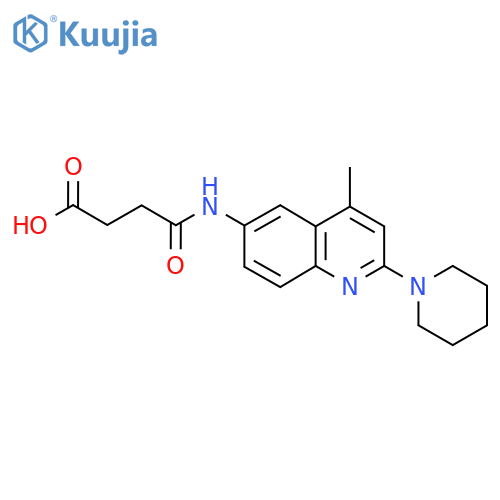 4-(4-Methyl-2-piperidin-1-ylquinolin-6-yl)amino-4-oxobutanoic acid structure