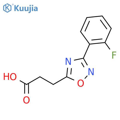 3-3-(2-fluorophenyl)-1,2,4-oxadiazol-5-ylpropanoic acid structure