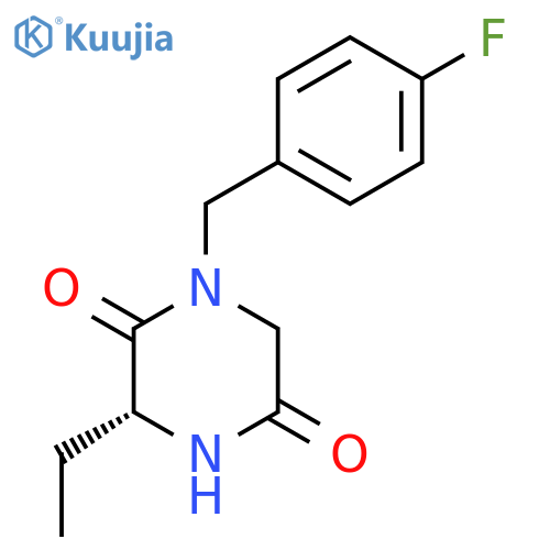 2,5-Piperazinedione, 3-ethyl-1-[(4-fluorophenyl)methyl]-, (3R)- structure