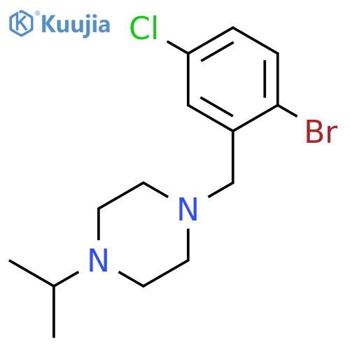 1-(2-bromo-5-chloro-benzyl)-4-isopropyl-piperazine structure