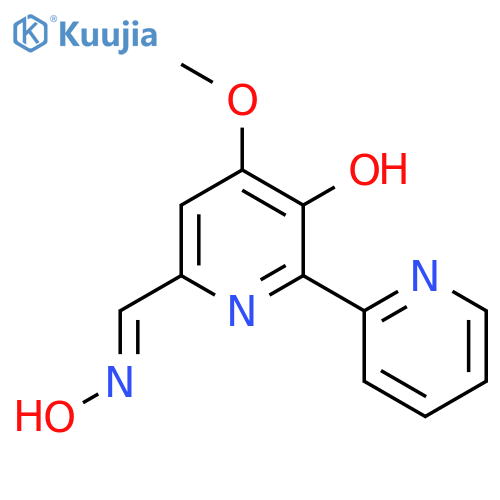 3-hydroxy-4-methoxy-[2,2']bipyridinyl-6-carbaldehyde oxime structure