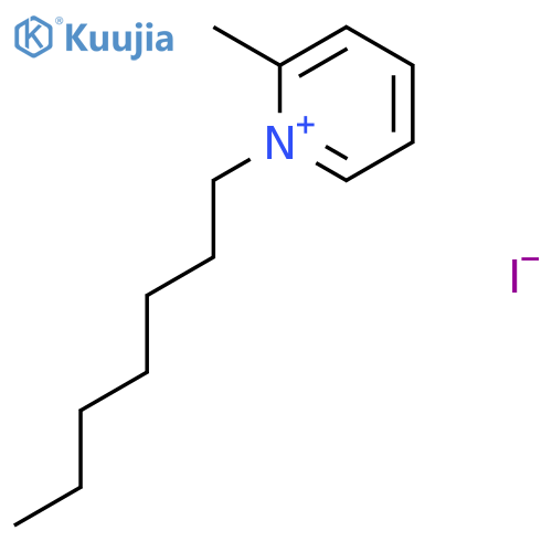 Pyridinium, 1-heptyl-2-methyl-, iodide structure