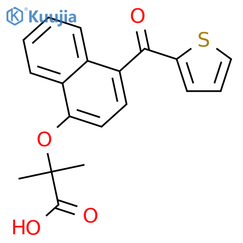 2-methyl-2-{[4-(thiophen-2-ylcarbonyl)naphthalen-1-yl]oxy}propanoic acid structure
