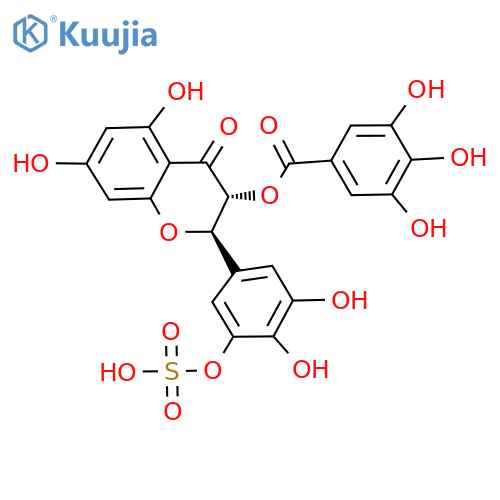 [(2R,3R)-2-(3,4-dihydroxy-5-sulfooxyphenyl)-5,7-dihydroxy-4-oxo-2,3-dihydrochromen-3-yl] 3,4,5-trihydroxybenzoate structure