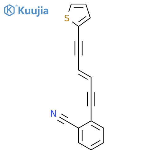 Benzonitrile, 2-[6-(2-thienyl)-3-hexene-1,5-diynyl]- structure