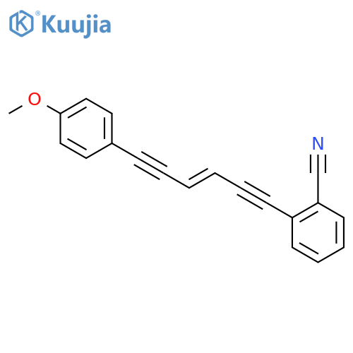 Benzonitrile, 2-[6-(4-methoxyphenyl)-3-hexene-1,5-diynyl]- structure