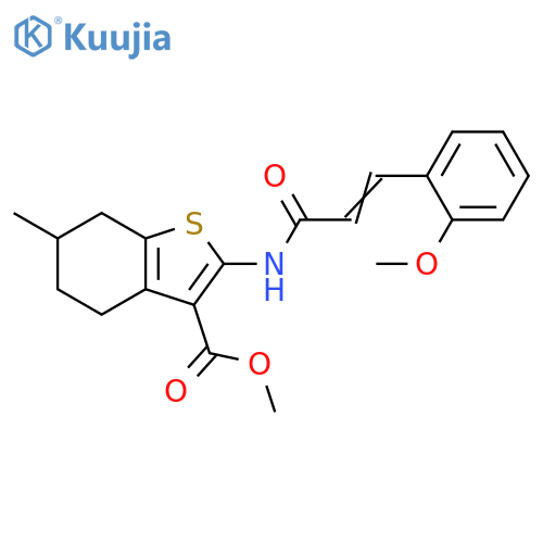 methyl 2-(2E)-3-(2-methoxyphenyl)prop-2-enamido-6-methyl-4,5,6,7-tetrahydro-1-benzothiophene-3-carboxylate structure