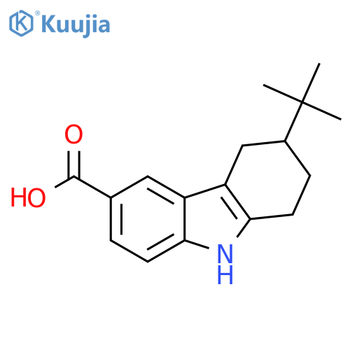 3-tert-Butyl-2,3,4,9-tetrahydro-1H-carbazole-6-carboxylic acid structure