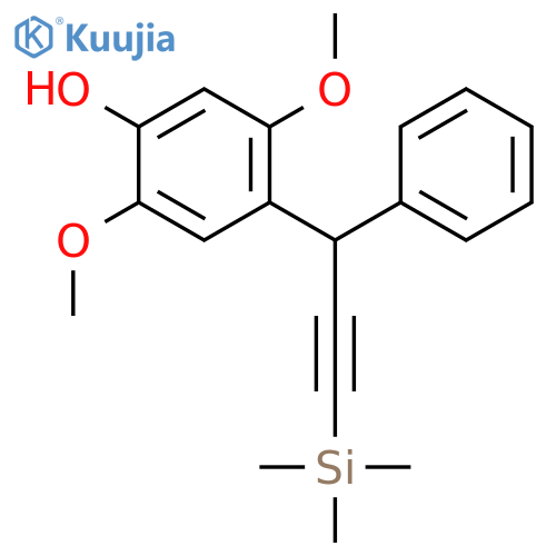 PHENOL, 2,5-DIMETHOXY-4-[1-PHENYL-3-(TRIMETHYLSILYL)-2-PROPYNYL]- structure
