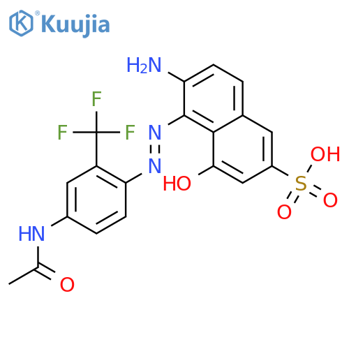 2-Naphthalenesulfonicacid,5-[2-[4-(acetylamino)-2-(trifluoromethyl)phenyl]diazenyl]-6-amino-4-hydroxy- structure