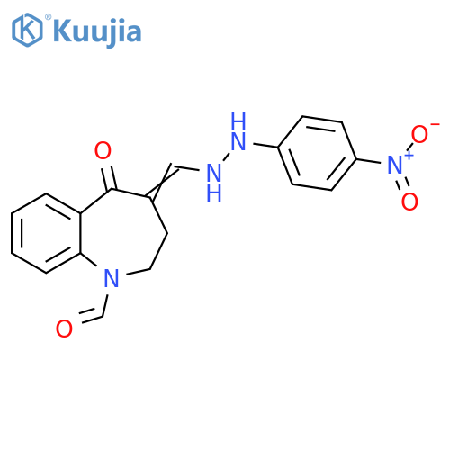 1H-1-Benzazepine-1-carboxaldehyde,2,3,4,5-tetrahydro-4-[[2-(4-nitrophenyl)hydrazino]methylene]-5-oxo- structure