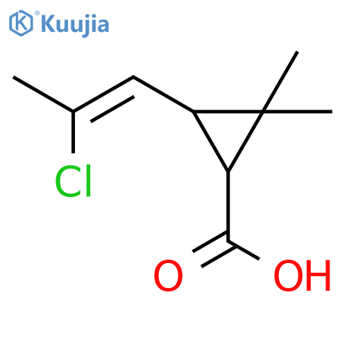 Cyclopropanecarboxylic acid, 3-(2-chloro-1-propenyl)-2,2-dimethyl- structure