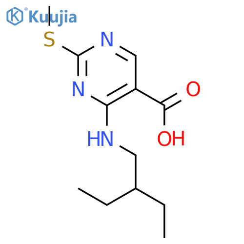 5-Pyrimidinecarboxylic acid, 4-[(2-ethylbutyl)amino]-2-(methylthio)- structure
