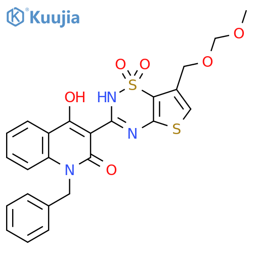 2(1H)-Quinolinone,4-hydroxy-3-[7-[(methoxymethoxy)methyl]-1,1-dioxido-2H-thieno[2,3-e]-1,2,4-thiadiazin-3-yl]-1-(phenylmethyl)- structure