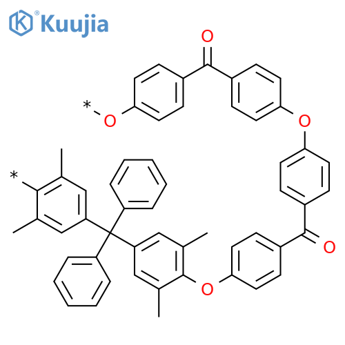 POLY[OXY-1,4-PHENYLENECARBONYL-1,4-PHENYLENEOXY-1,4-PHENYLENECARBONYL-1,4-PHENYLENEOXY(2,6-DIMETHYL-1,4-PHENYLENE)(DIPHENYLMETHYLENE)(3,5-DIMETHYL-1,4-PHENYLENE)] structure