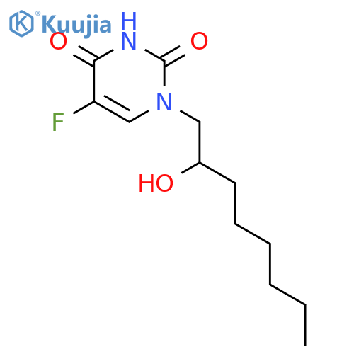2,4(1H,3H)-Pyrimidinedione, 5-fluoro-1-(2-hydroxyoctyl)- structure