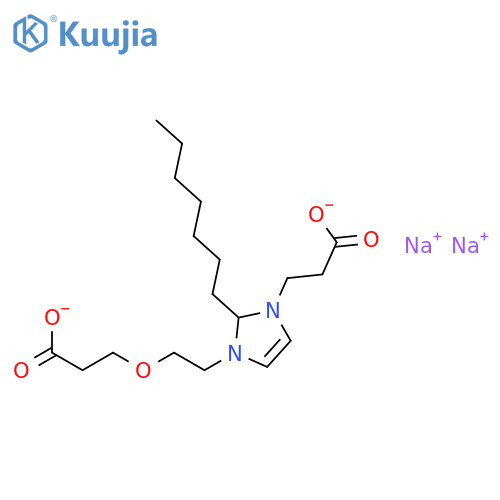 disodium 3-[2-(2-carboxylatoethoxy)ethyl]-2-heptyl-2,3-dihydro-1H-imidazole-1-propionate structure