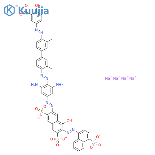 tetrasodium 5-[[4'-[[2,6-diamino-4-[[8-hydroxy-3,6-disulphonato-7-[(4-sulphonato-1-naphthyl)azo]-2-naphthyl]azo]phenyl]azo]-3,3'-dimethyl[1,1'-biphenyl]-4-yl]azo]salicylate structure