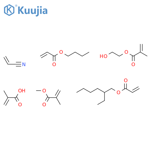 2-Propenoicacid,2-methyl-,polymerwithbutyl2-propenoate,2-ethylhexyl2-propenoate,2-hydroxyethyl2-methyl-2-propenoate,methyl2-methyl-2-propenoateand2-propenenitrile structure