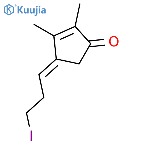 2-CYCLOPENTEN-1-ONE, 4-(3-IODOPROPYLIDENE)-2,3-DIMETHYL- structure