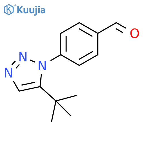 Benzaldehyde, 4-[5-(1,1-dimethylethyl)-1H-1,2,3-triazol-1-yl]- structure