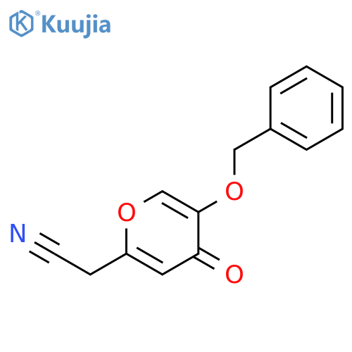 4H-PYRAN-2-ACETONITRILE, 4-OXO-5-(PHENYLMETHOXY)- structure