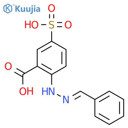 2-(2-Benzylidenehydrazinyl)-5-sulfobenzoic acid structure