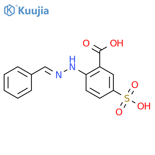 2-(2-Benzylidenehydrazinyl)-5-sulfobenzoic acid structure