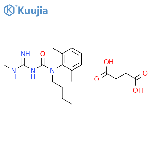 1-butyl-1-(2,6-dimethylphenyl)-3-(methylcarbamimidoyl)urea butanedioate structure