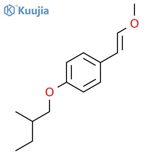 Benzene, 1-(2-methoxyethenyl)-4-(2-methylbutoxy)-, (+)- structure