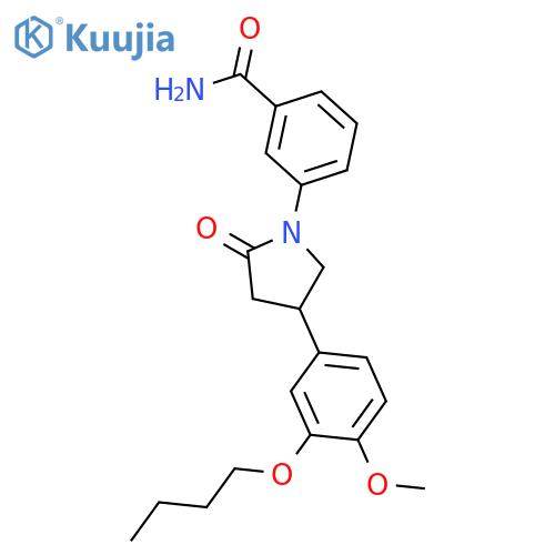 BENZAMIDE, 3-[4-(3-BUTOXY-4-METHOXYPHENYL)-2-OXO-1-PYRROLIDINYL]- structure