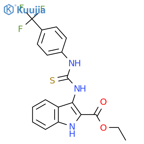 ethyl 3-({[4-(trifluoromethyl)phenyl]carbamothioyl}amino)-1H-indole-2-carboxylate structure