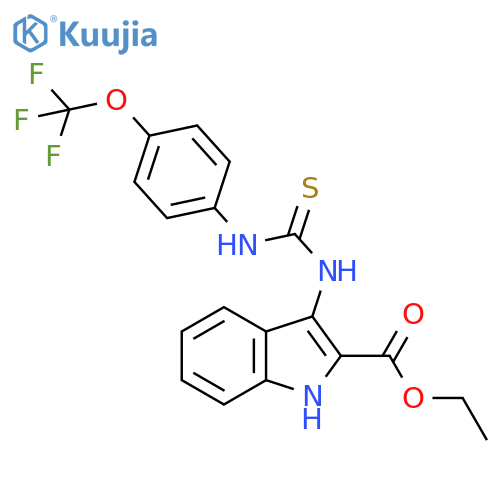 ethyl 3-({4-(trifluoromethoxy)phenylcarbamothioyl}amino)-1H-indole-2-carboxylate structure