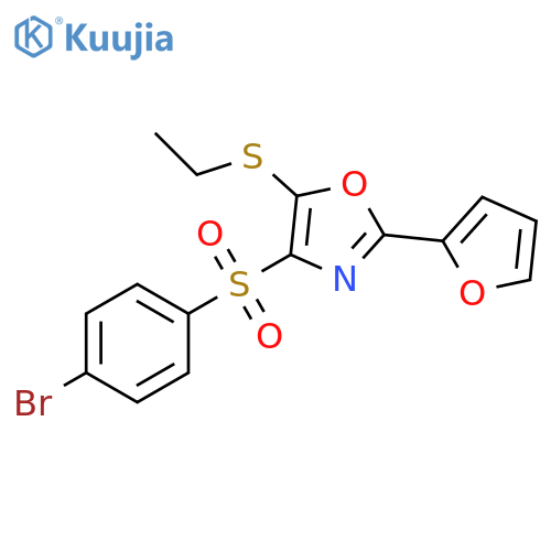 4-(4-bromobenzenesulfonyl)-5-(ethylsulfanyl)-2-(furan-2-yl)-1,3-oxazole structure