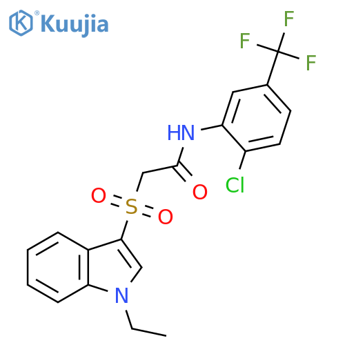 N-2-chloro-5-(trifluoromethyl)phenyl-2-(1-ethyl-1H-indol-3-yl)sulfonylacetamide structure