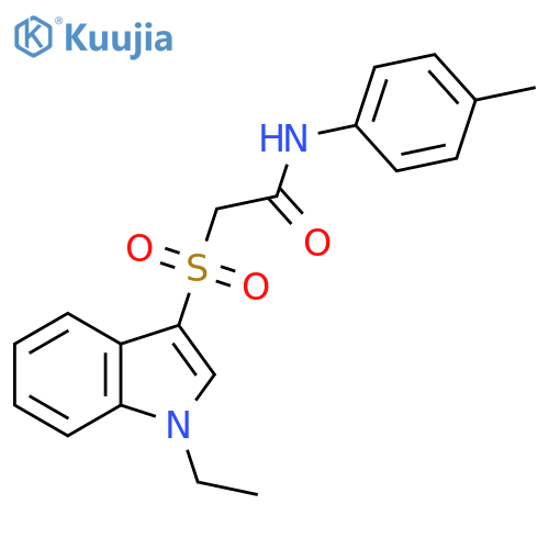 2-(1-ethyl-1H-indol-3-yl)sulfonyl-N-(4-methylphenyl)acetamide structure