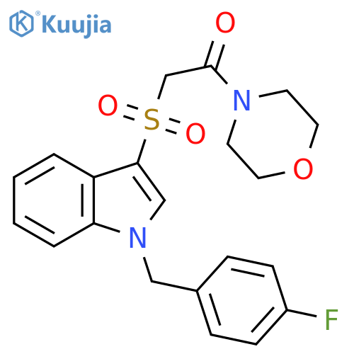2-({1-(4-fluorophenyl)methyl-1H-indol-3-yl}sulfonyl)-1-(morpholin-4-yl)ethan-1-one structure