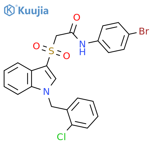 N-(4-bromophenyl)-2-({1-(2-chlorophenyl)methyl-1H-indol-3-yl}sulfonyl)acetamide structure
