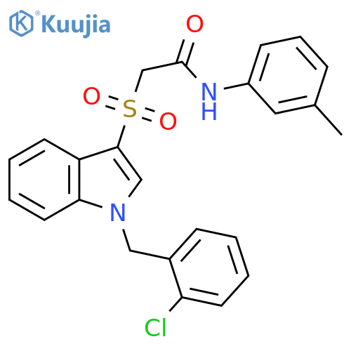 2-({1-(2-chlorophenyl)methyl-1H-indol-3-yl}sulfonyl)-N-(3-methylphenyl)acetamide structure