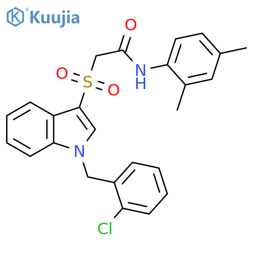 2-({1-(2-chlorophenyl)methyl-1H-indol-3-yl}sulfonyl)-N-(2,4-dimethylphenyl)acetamide structure
